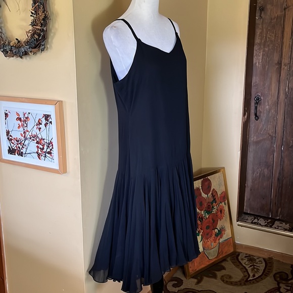 SWEE LO NY size Medium Flapper-Style Great Gadsby Silk Tank PinTuck Dress GOTH - Picture 16 of 17